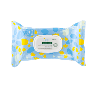 Lingettes nettoyantes douces, 70 unités – Klorane Bébé : Bain et nettoyant