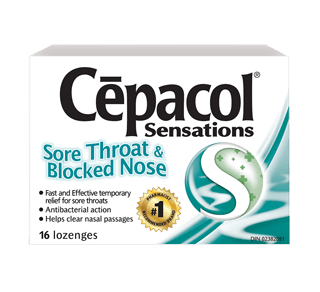 Cépacol Cépacol Sensations Mal de Gorge et TOUX, 16 pastilles contre le mal  de gorge (16 ch.) - 16 ea