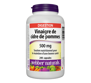 Vinaigre de cidre de pommes 500 mg, 240 unités – Webber : Bien-être