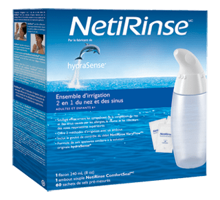 Trousse d'irrigation du nez et des sinus 2 en 1 NetiRinse – HydraSense :  Vaporisateur nasal