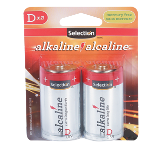 Pile alcaline D, 2 unités – Selection : Pile et batterie standard