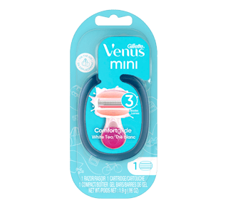 Venus Mini rasoir miniature pour femmes manche + cartouche de rechange  ComfortGlide et étui de voyage, 1 unité, thé blanc – Gillette : Rasoir  manuel