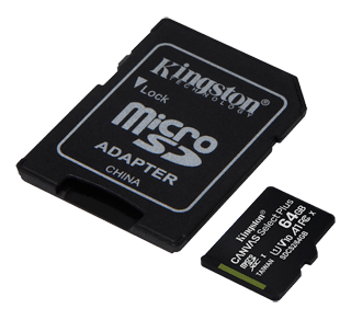 Carte MicroSD avec adaptateur SD - 64 Go