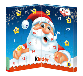 Les différents calendriers de l'avent chocolat Kinder2024