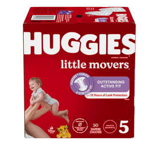 Little Movers couches pour bébés, taille 5, 50 unités – Huggies : Couche