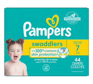 Swaddlers couches pour bébé actif, taille 7, 44 unités – Pampers