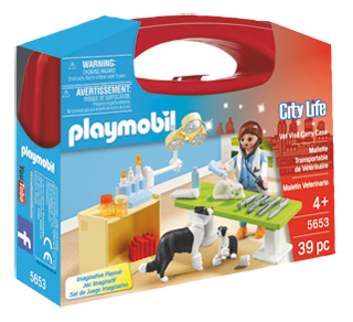 jouet enfant veterinaire et veau - playmobil (13 pieces) blanc autres  accessoires promos