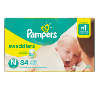 Pampers Couches Swaddlers pour nouveau-nés, taille 0, 31 couches