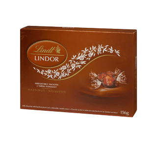 Lindor chocolat au lait avec noisettes, 156 g – Lindt : Boite