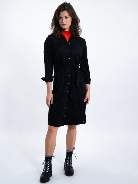 Garcia Suedine Overhemdjurk L90081 Zwart Jurken Dames