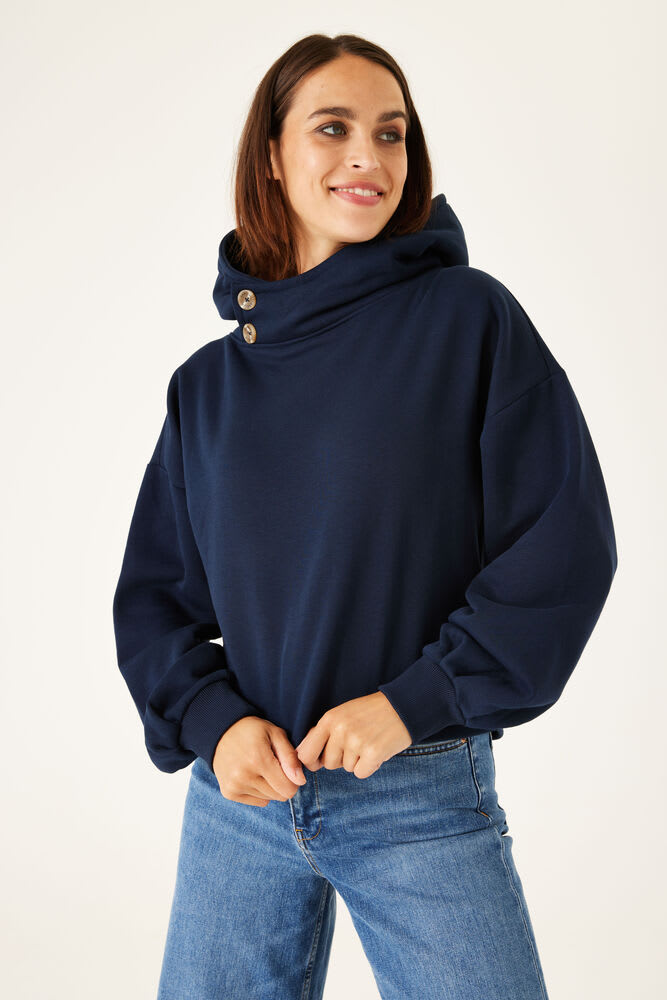 verschil rietje positie Donkerblauwe hoodie | GARCIA