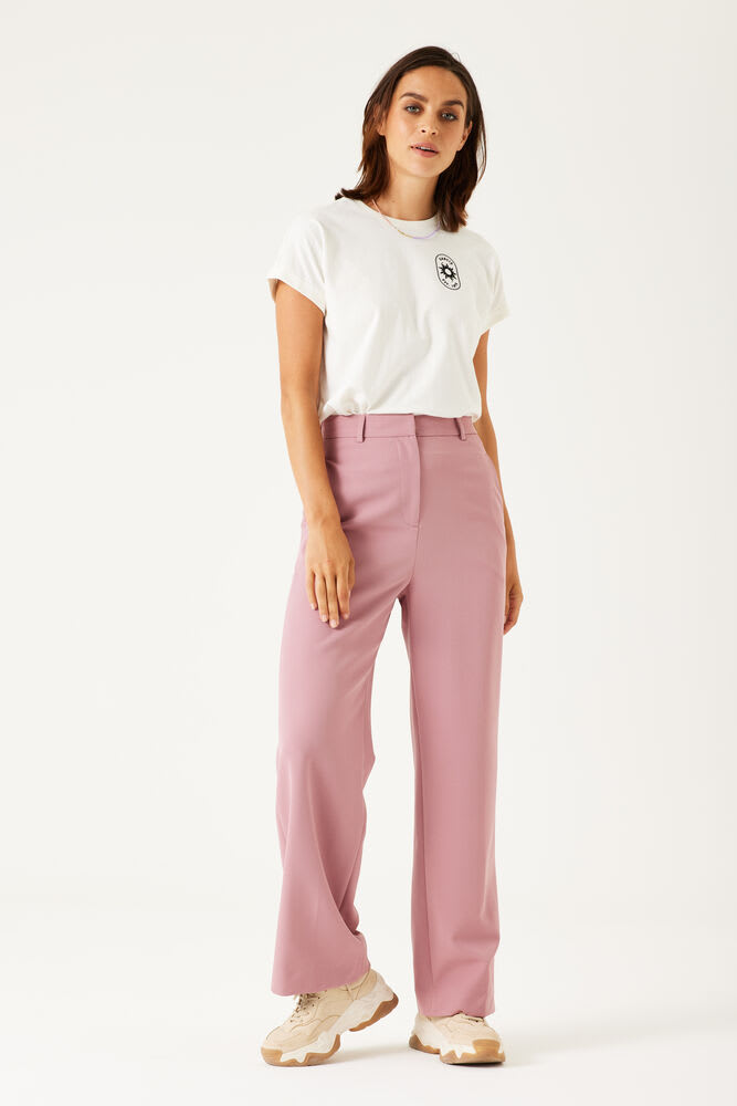 Wide linenblend trousers  Light pink  Ladies  HM IN