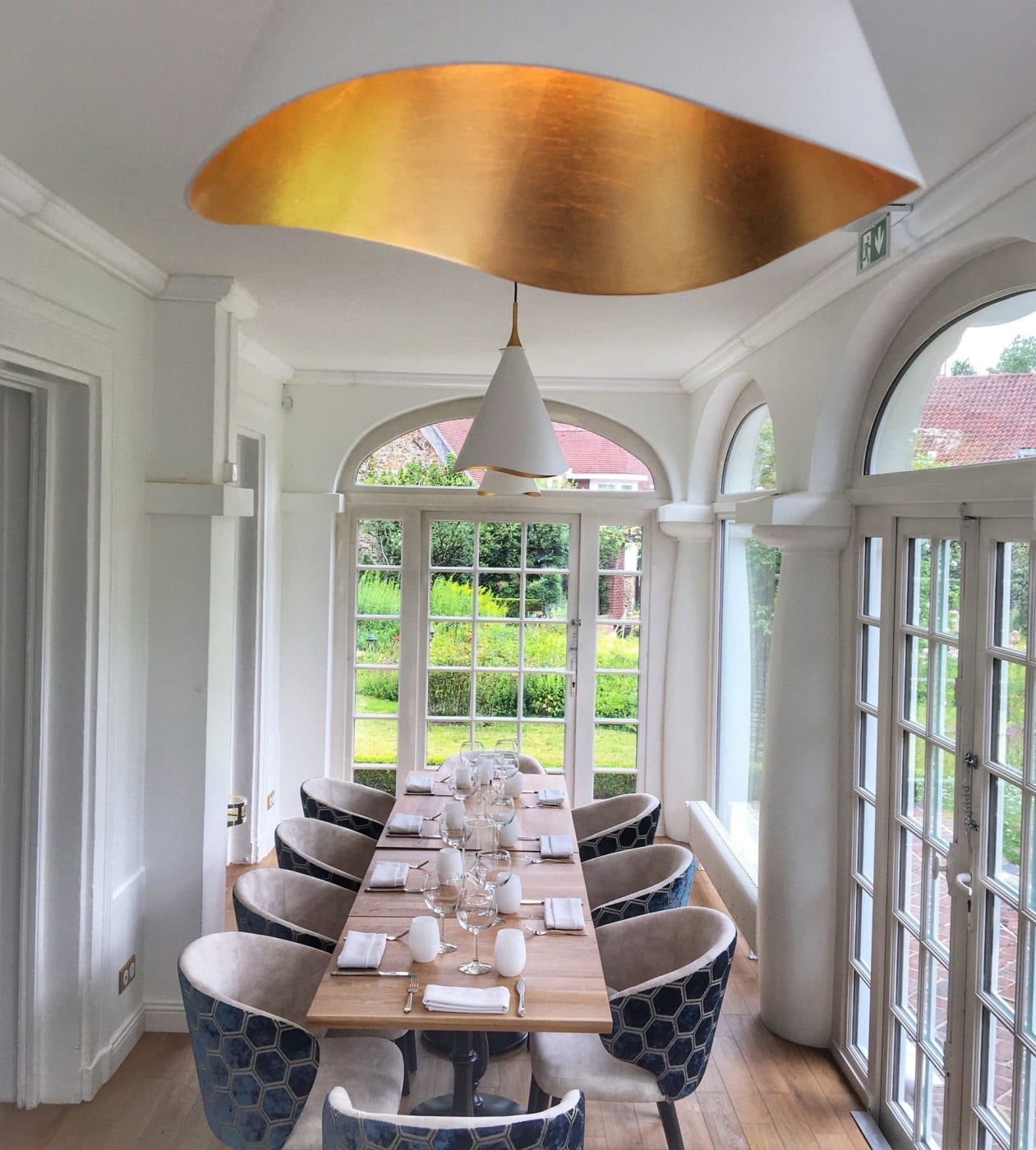 El comedor en forma de rotonda de Le Château de Montreuil