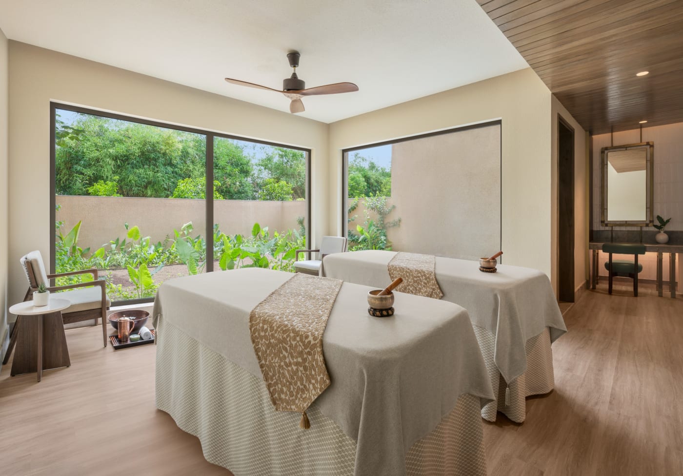 Cabine de soins double du Spa by JW au JW Marriott Ranthambore Resort & Spa