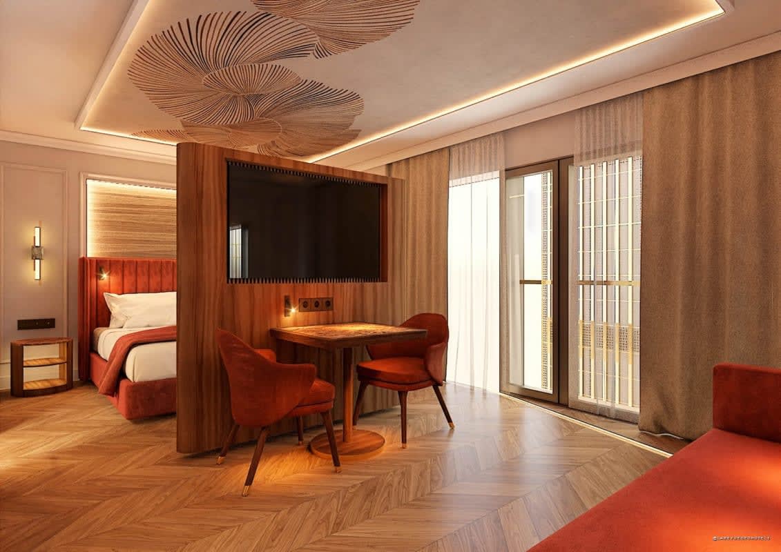 Suite con zona de comedor y terraza