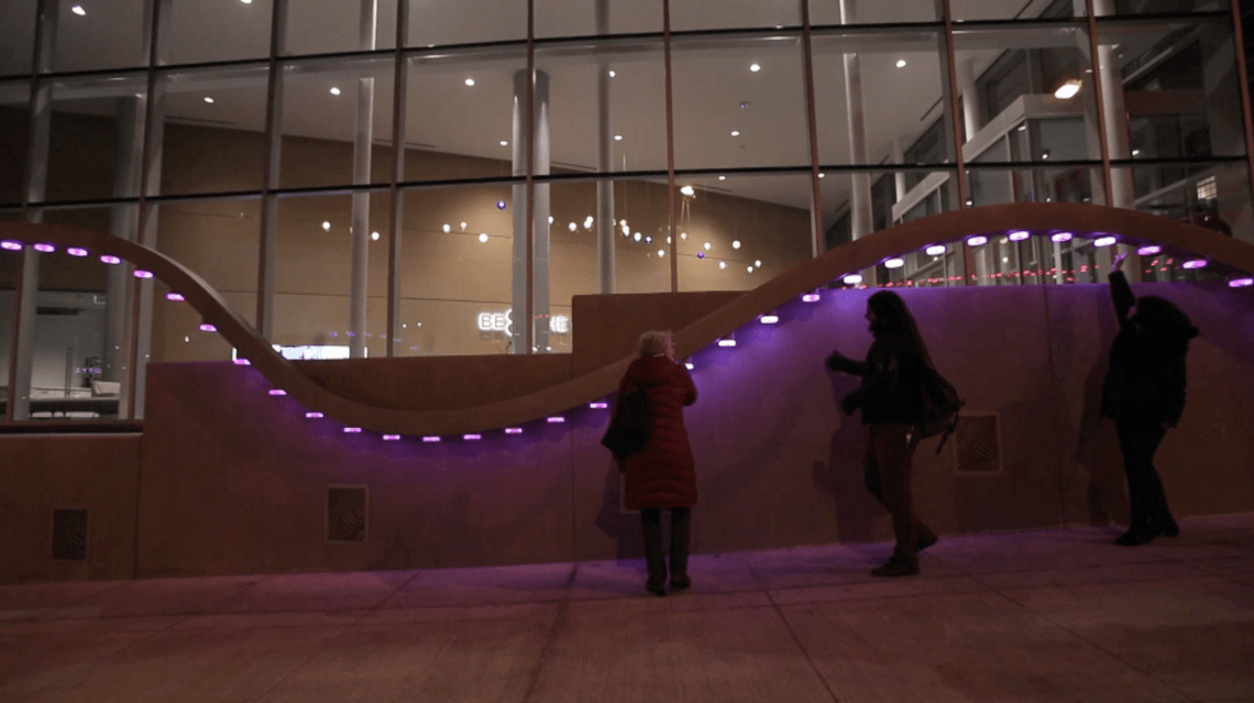 Sidewalk Harp - Permanent Laser Harp, - Jen Lewin Studio