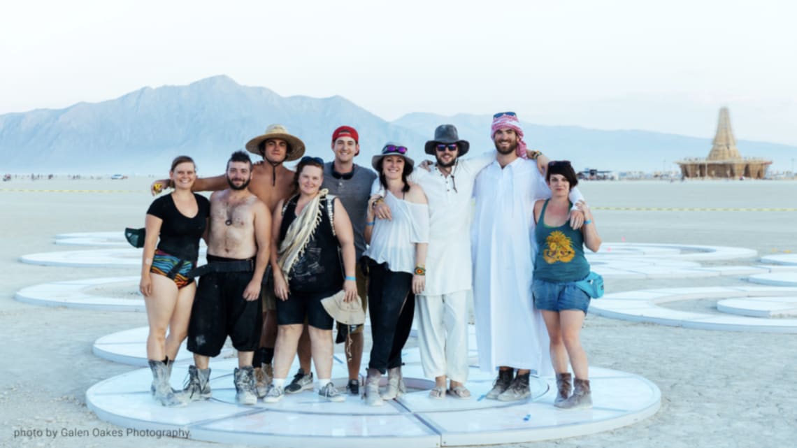 Jen Lewin Studio Team at Burning Man 2017 with Aqueous 