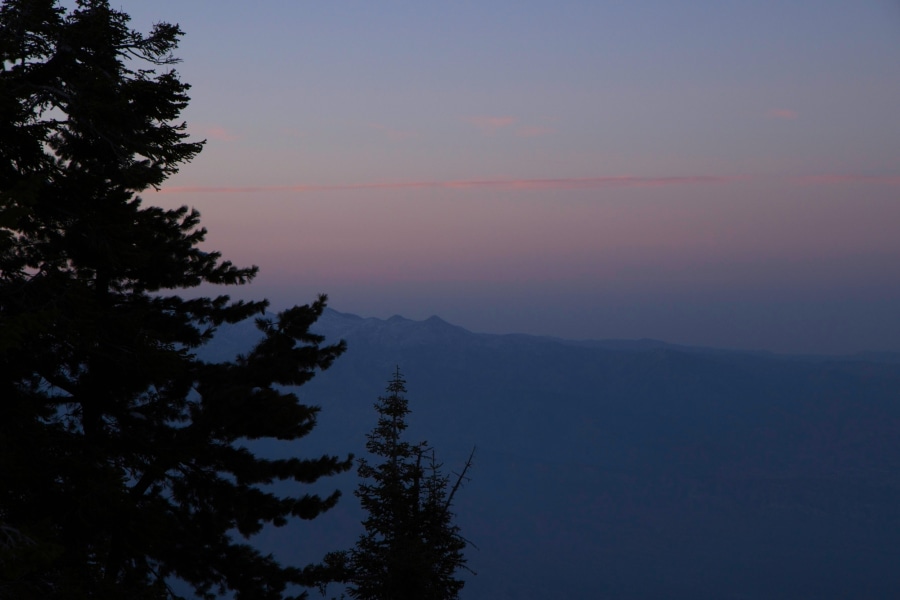 Sunset view of Palm Springs from the top of the Aerial Tramway