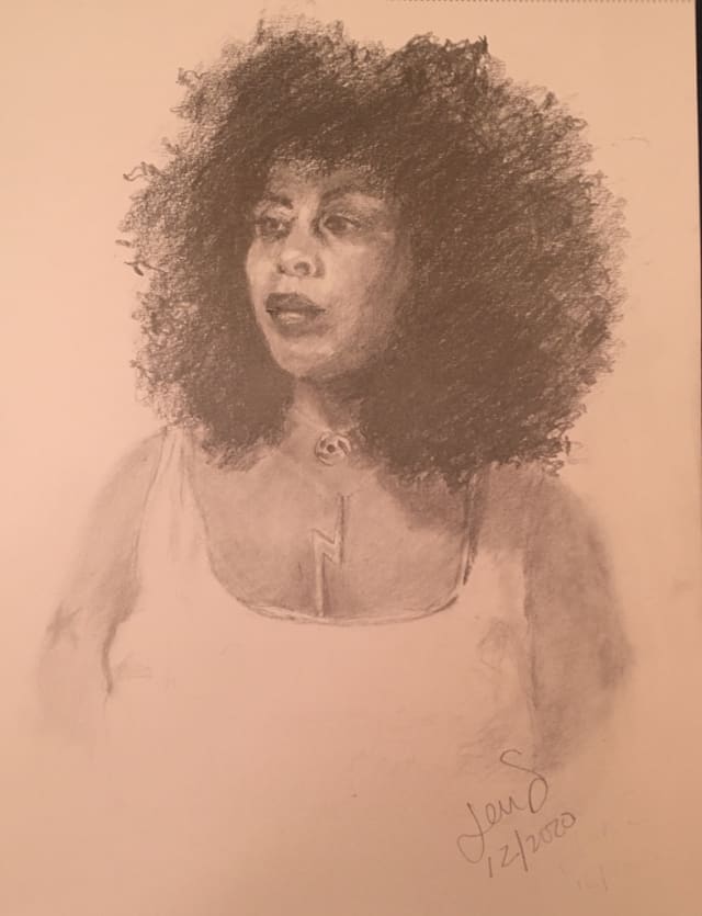 a rendering of one of the live models at the ARt Students' League NYC