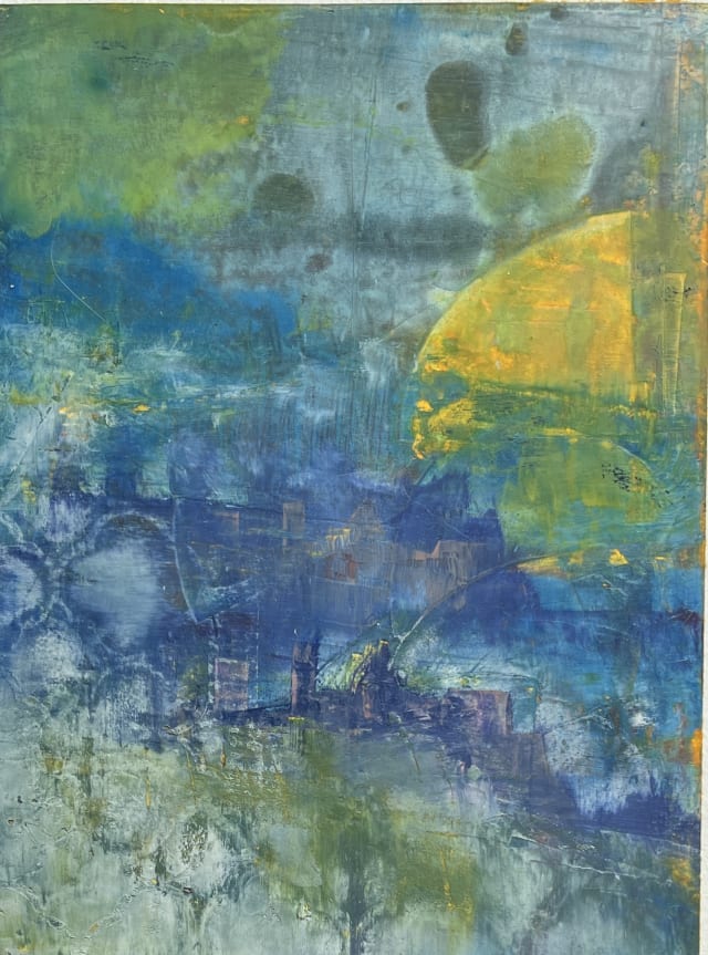 abstracted landscape of the 2 continents, Europe and Asia