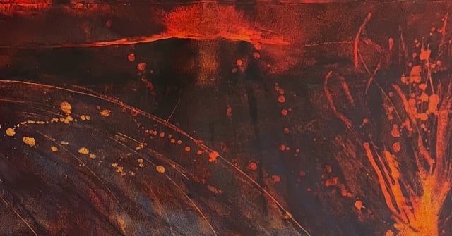 summers bring destruction with huge forest fires - an homage to Anselm Kiefer