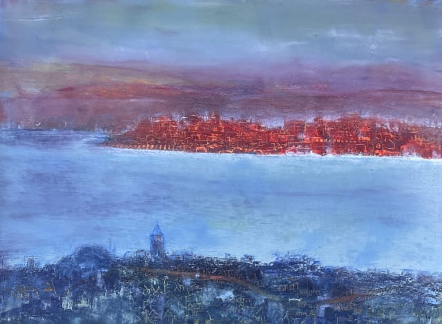 The word 'hope' in 16 languages with 13 alphabets are embedded in this work representing the people who have lived or live in Istanbul. All came with hope. currently on display in the Turkish Embassy in Bucharest.