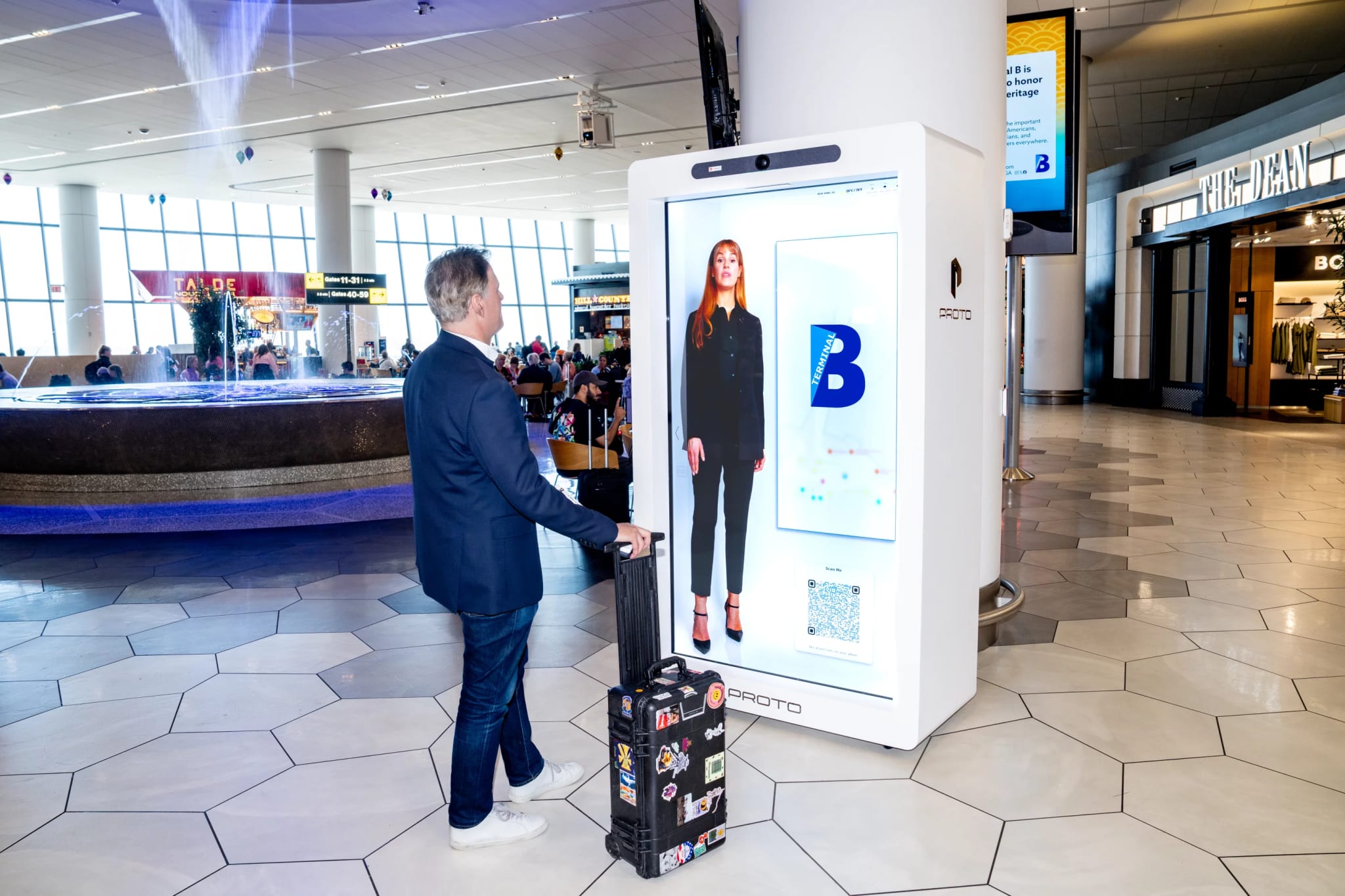 Bridget is a life-size AI hologram concierge for real-time wayfinding and passengers' help
