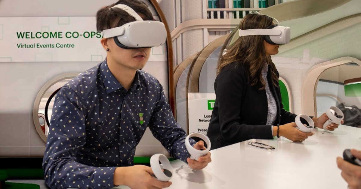 Illustration of avatars meeting inside TD's virtual reality environment