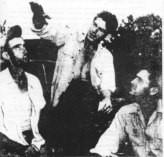 Elmer Sutton (Middle) describing the craft and creatures