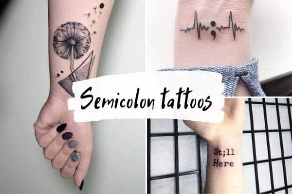 Semicolon Tattoos  25 Unique Collections  Design Press