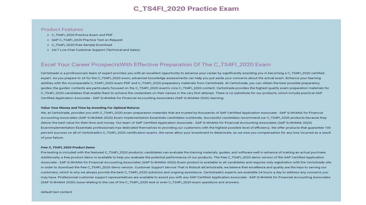 C_TS4FI_2020 Prüfungsunterlagen