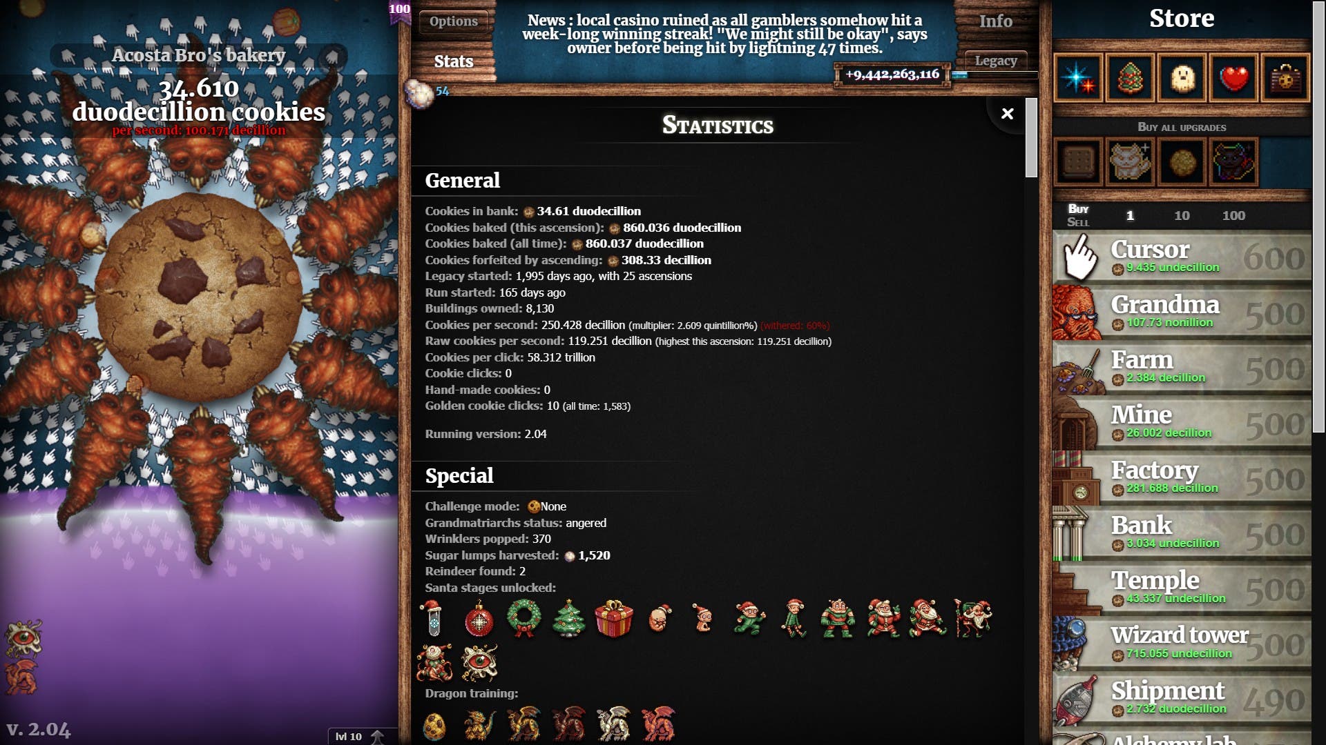 Orteil on X: Cookie Clicker beta update now available patch note  highlights : • new bank minigame, stock market - buy low, sell high •  scientific notation has been fixed • new