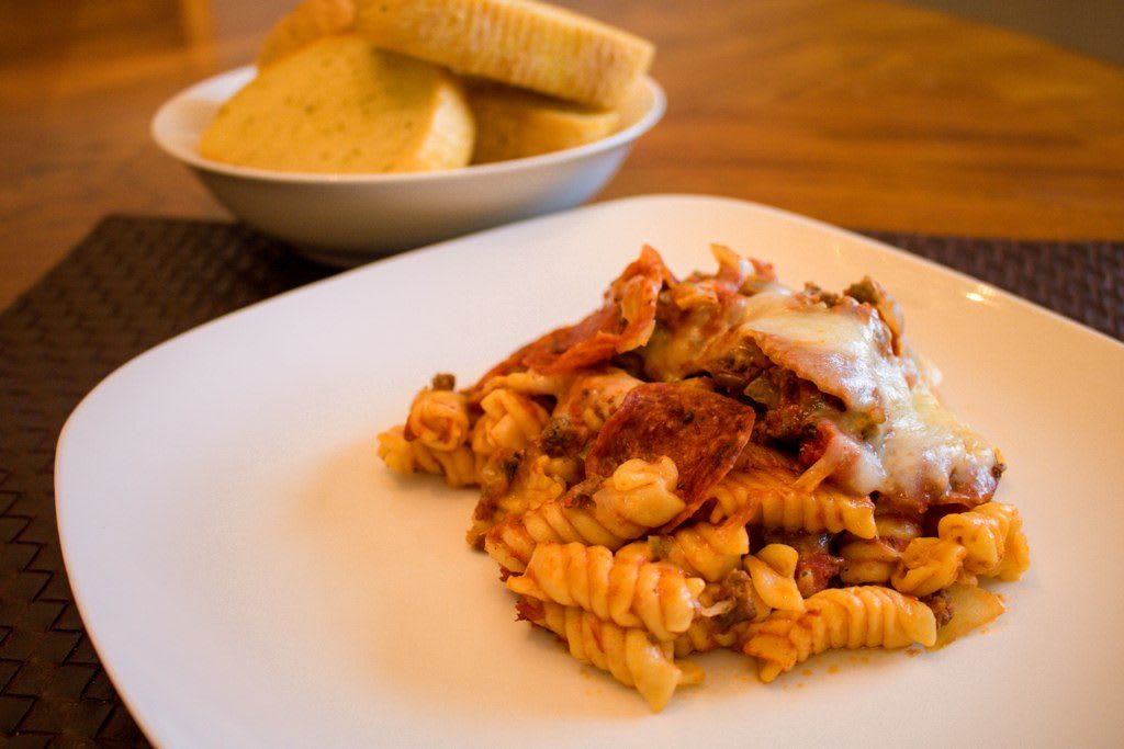 CrockPot Pizza Casserole Feast