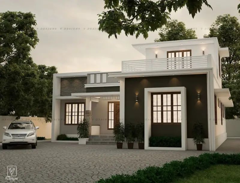 Indian Style Single Floor House Front