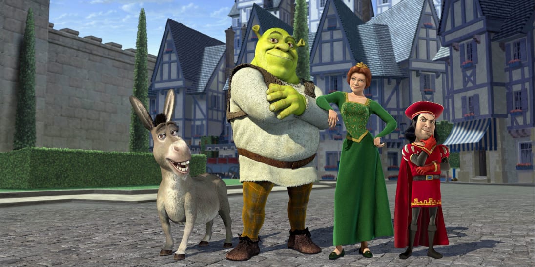 Shrek family Illustration, Princess Fiona Donkey Shrek The Musical Lord  Farquaad, shrek, heroes, film, animation png