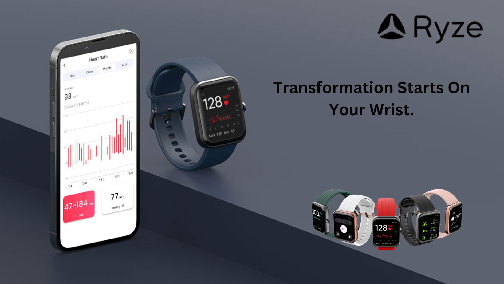 Flex SmartWatch  25 Sports Modes for calorie counts - Ryaze