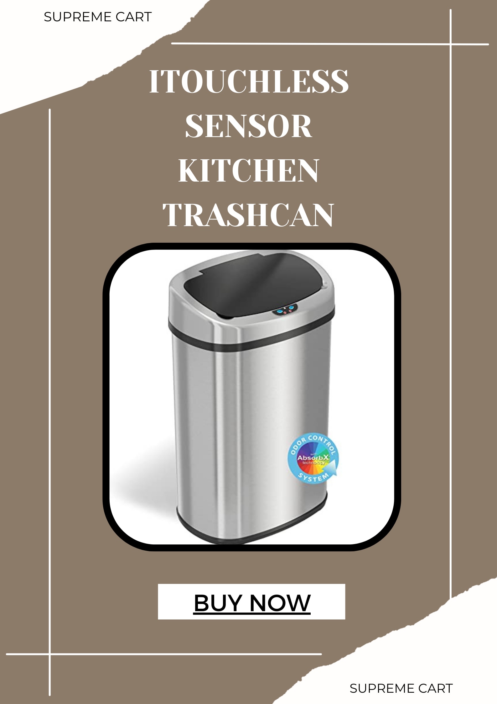 Best Kitchen Trash Can: iTouchless 13 Gallon with Odor-Absorbing Filter