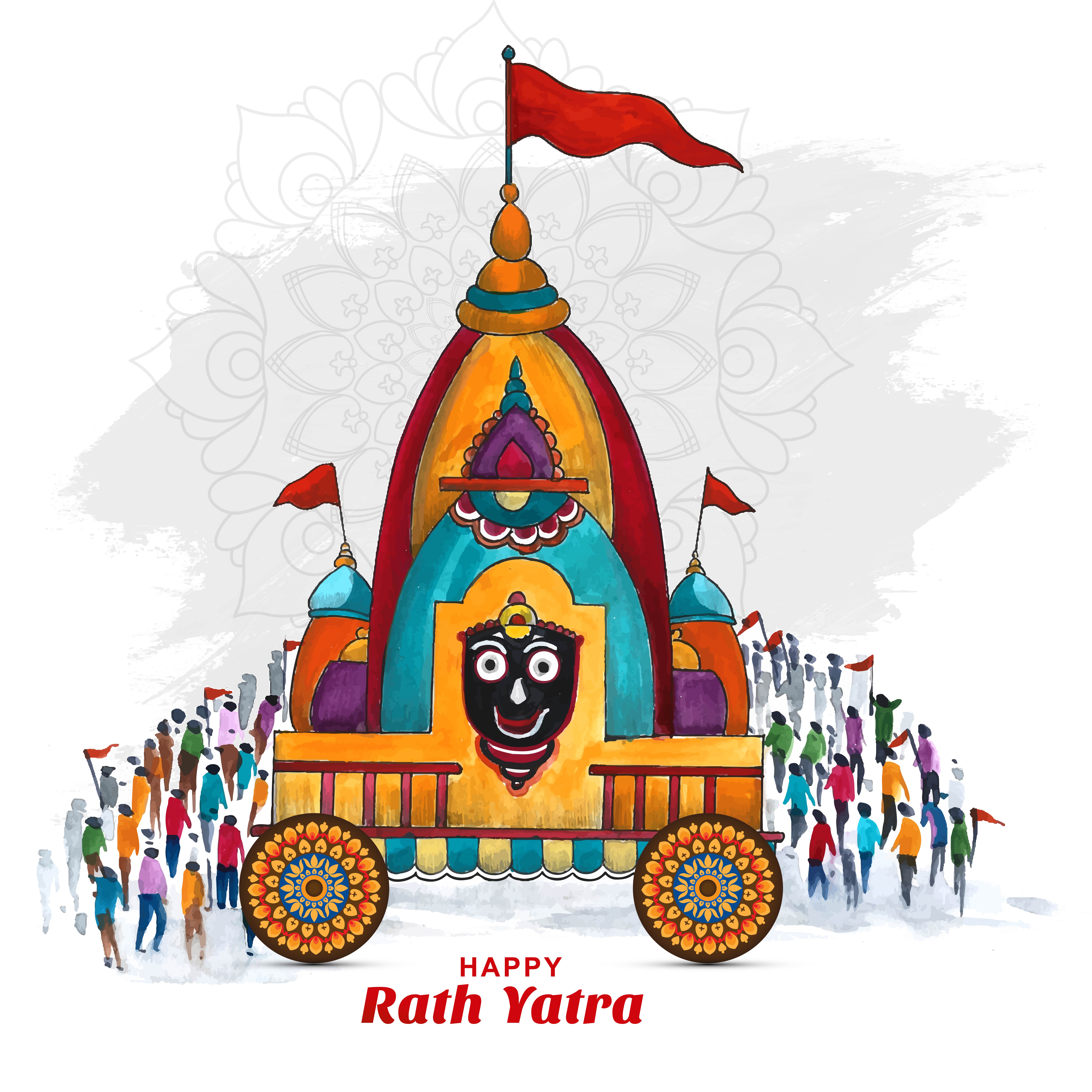 Ratha Yatra of Lord Jagannath Balabhadra and Subhadra on Chariot Stock  Vector by PremiumStock 199677262