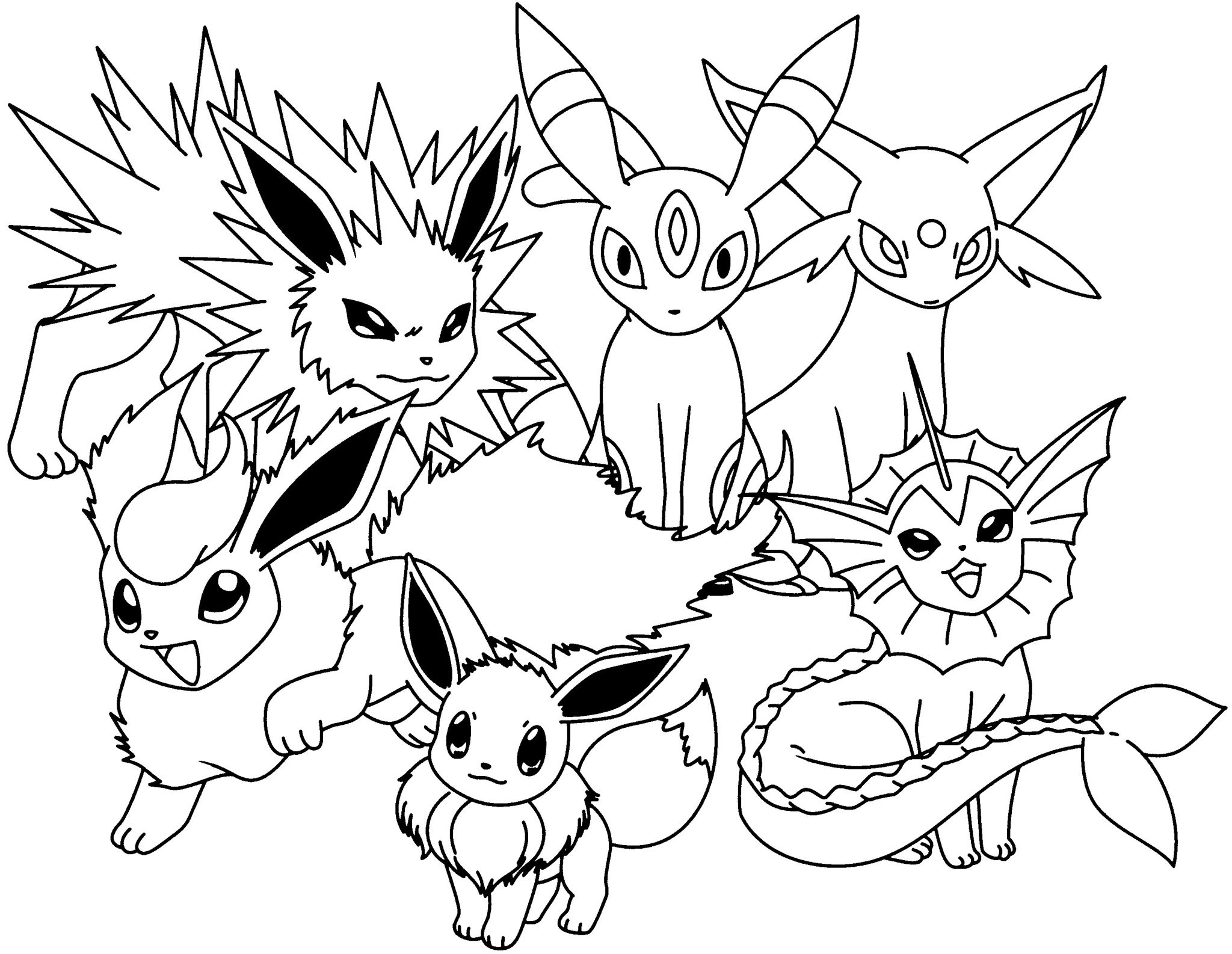 Pokemon Eevee Evolutions Coloring Pages  Pokemon coloring pages, Pokemon  coloring, Pokemon coloring sheets