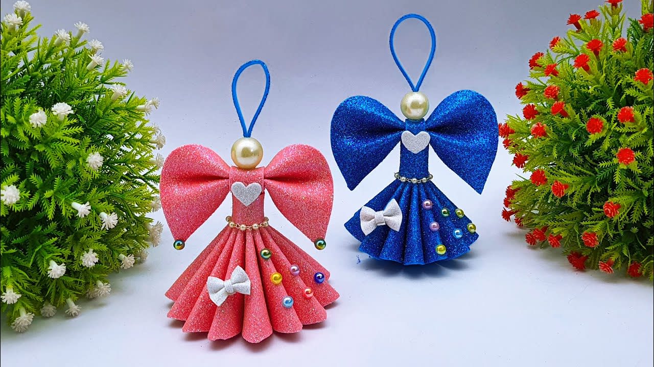 DIY Christmas Tree Ornaments  Glitter Foam Christmas Ornaments