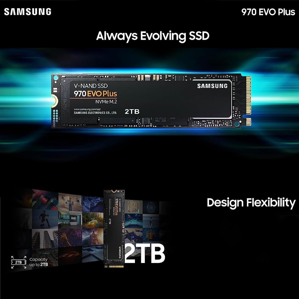  SAMSUNG 970 EVO SSD 2TB M.2 NVMe Interface Internal