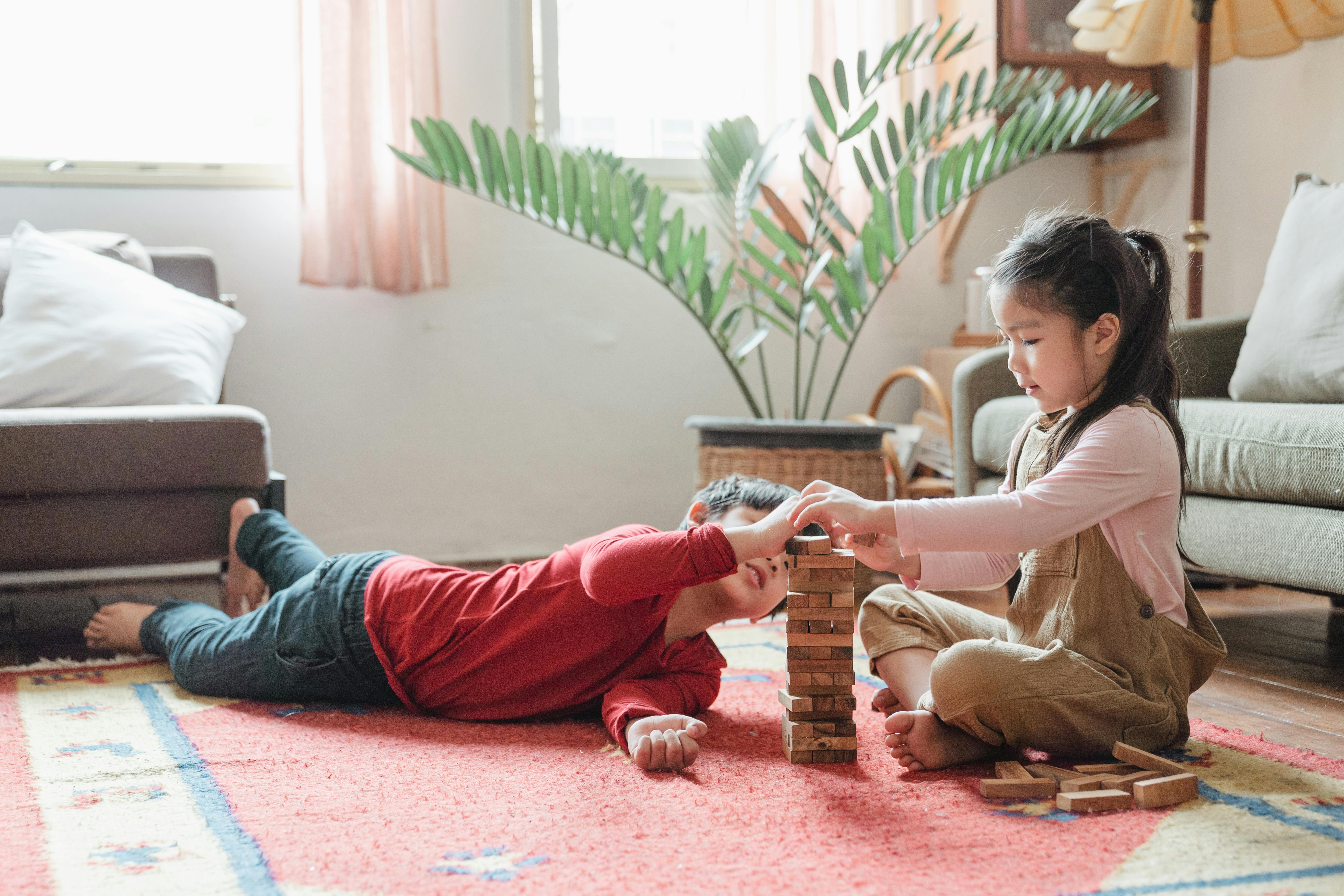 Jenga Game with Genuine Hardwood Blocks for Kids Ages 6 and Up