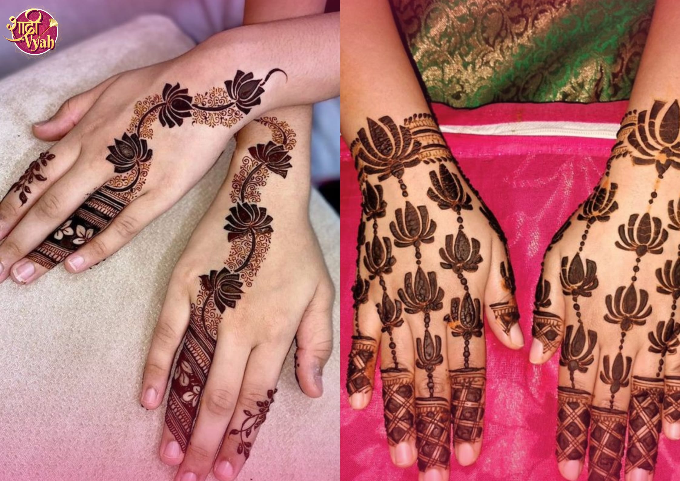 Best Lotus Mehndi Design Ideas for Brides | Marriage, image size:2245x1587