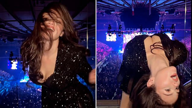 Selena Gomez Shows Off Her Dance Moves in Stunning Semi-Sheer Dress at  Sabrina Carpenter's Concert | Beat