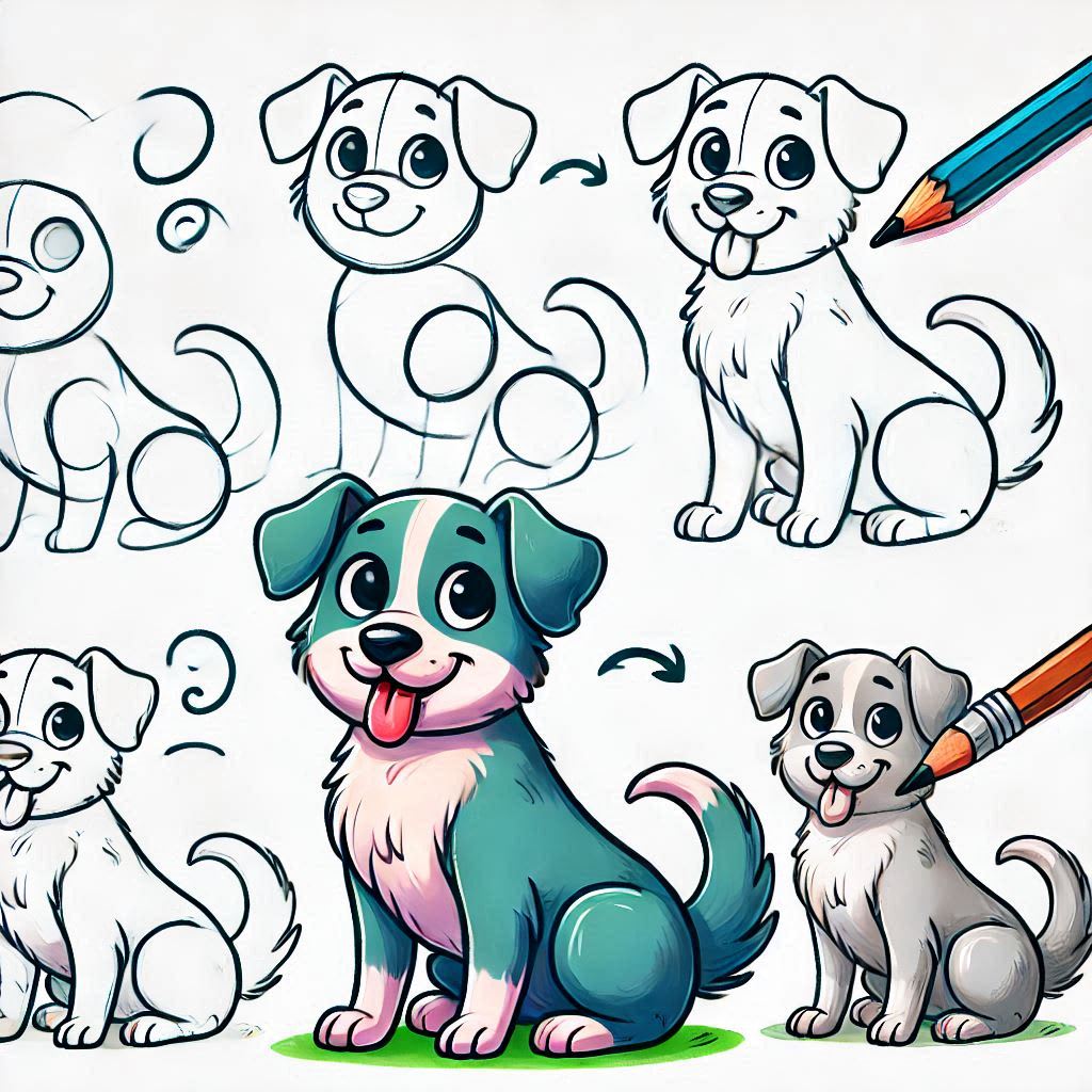 How To Draw A Dog In Cartoon
