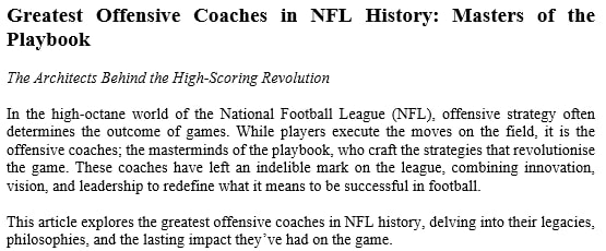 Greatest Offensive Coaches in NFL History: Masters of the Playbook ...