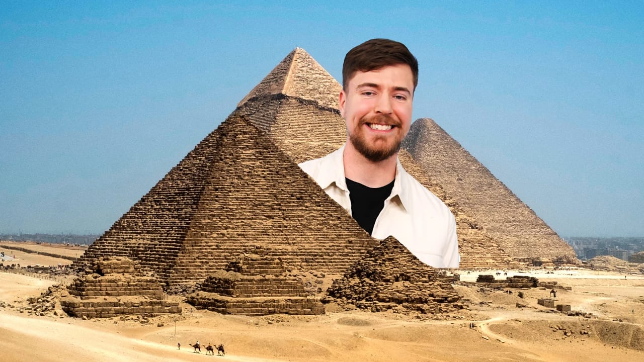 Join MrBeast on an Epic Adventure to the Pyramids of Giza - Exploring the Pyramids of Giza