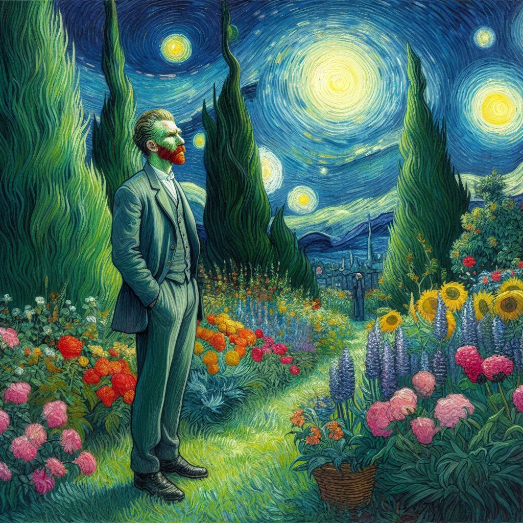 アート・デザイン・音楽 Van Gogh tekenaar: de meesterwerken Van Gogh Style Art | Starry Serenade Art print | Justin Bua