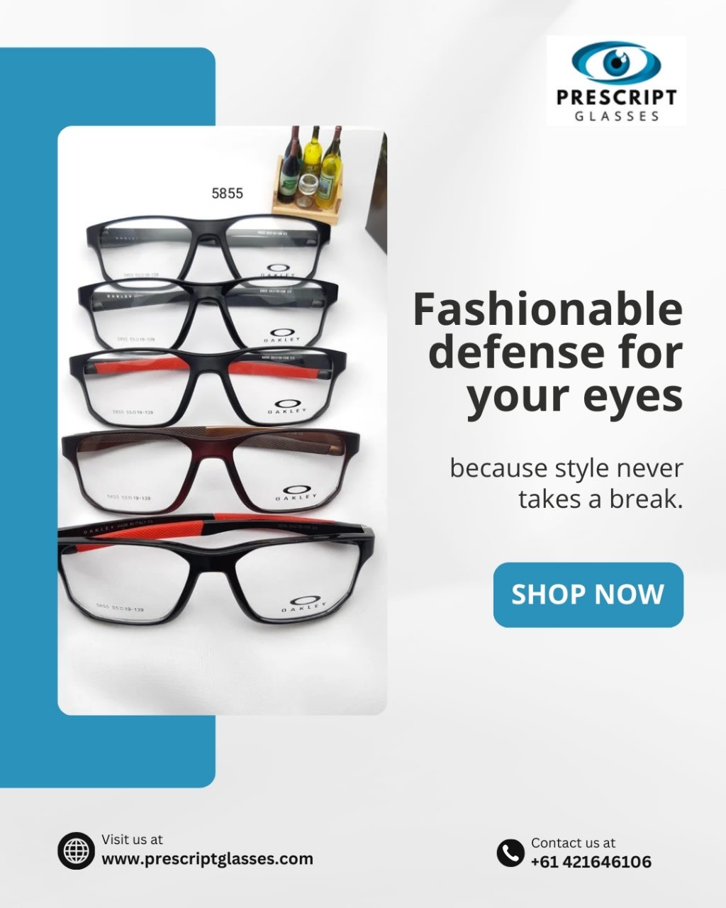 Optometrist Fast Eyeglasses Online Prescription Glasses Sky Blue