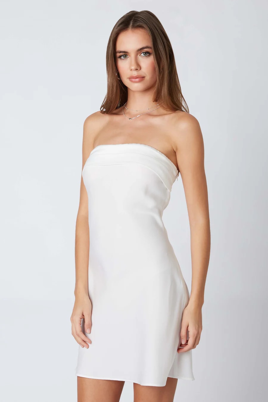 army dress green uniform Ace One-Shoulder White Graduation Dress